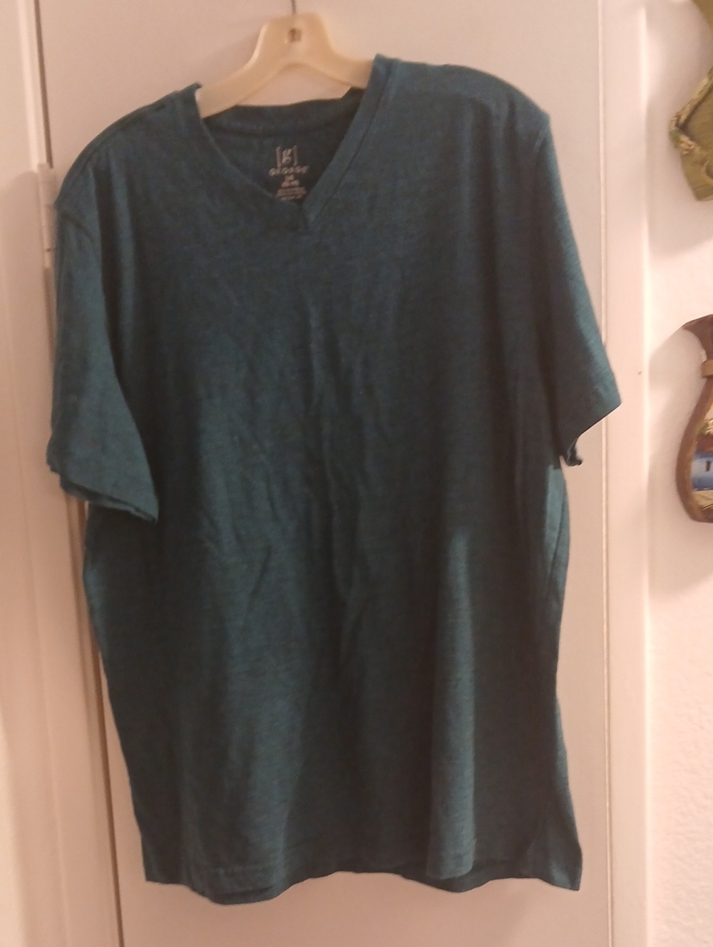 George  Men’s Teal V-Neck Short Sleeve Shirt